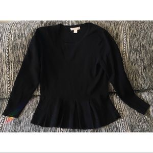 Banana Republic Black pleated Bottom Sweater